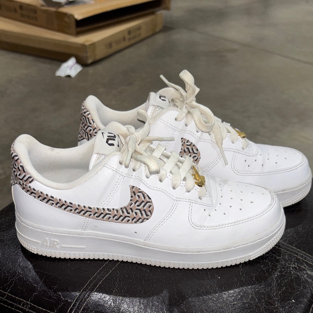 Stylish White and Patterned Women's Sneakers
